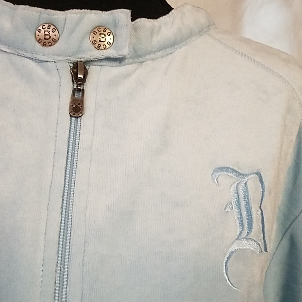 BCBG light blue velour jacket Size XL - Picture 2 of 5